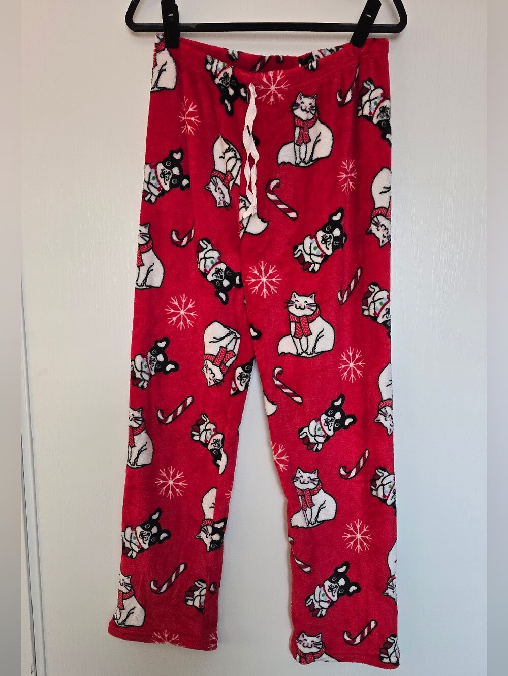 Christmas Cats & Dogs Holiday Fleece Pajama Pants With Drawstring